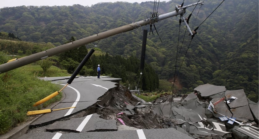 Drones are Helping Japan Prepare for its Next Natural Disaster - Damaged Road and Powerlines