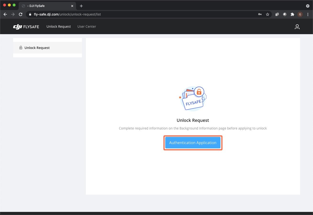 dji request unlock