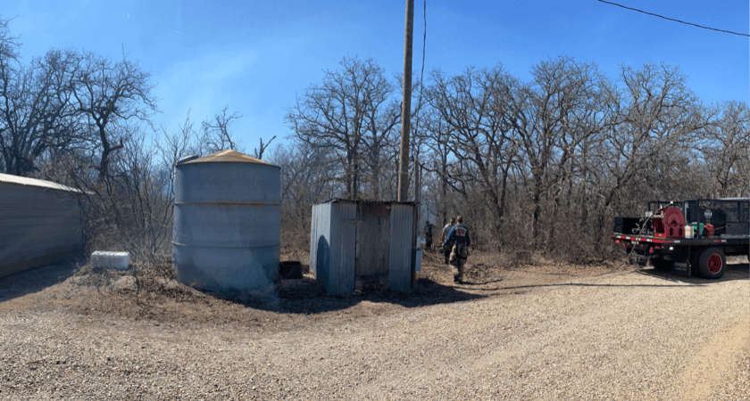 M30T Cleburne Fire - Firefighters on foot