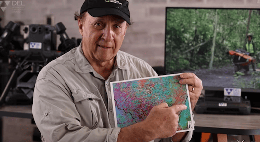 Dr. Richard Hansen pointing out Mirador Basin