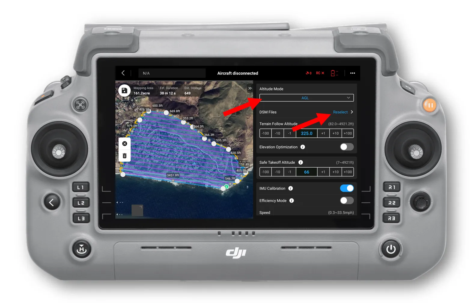 DJI Pilot 2 - Enable Terrain Following