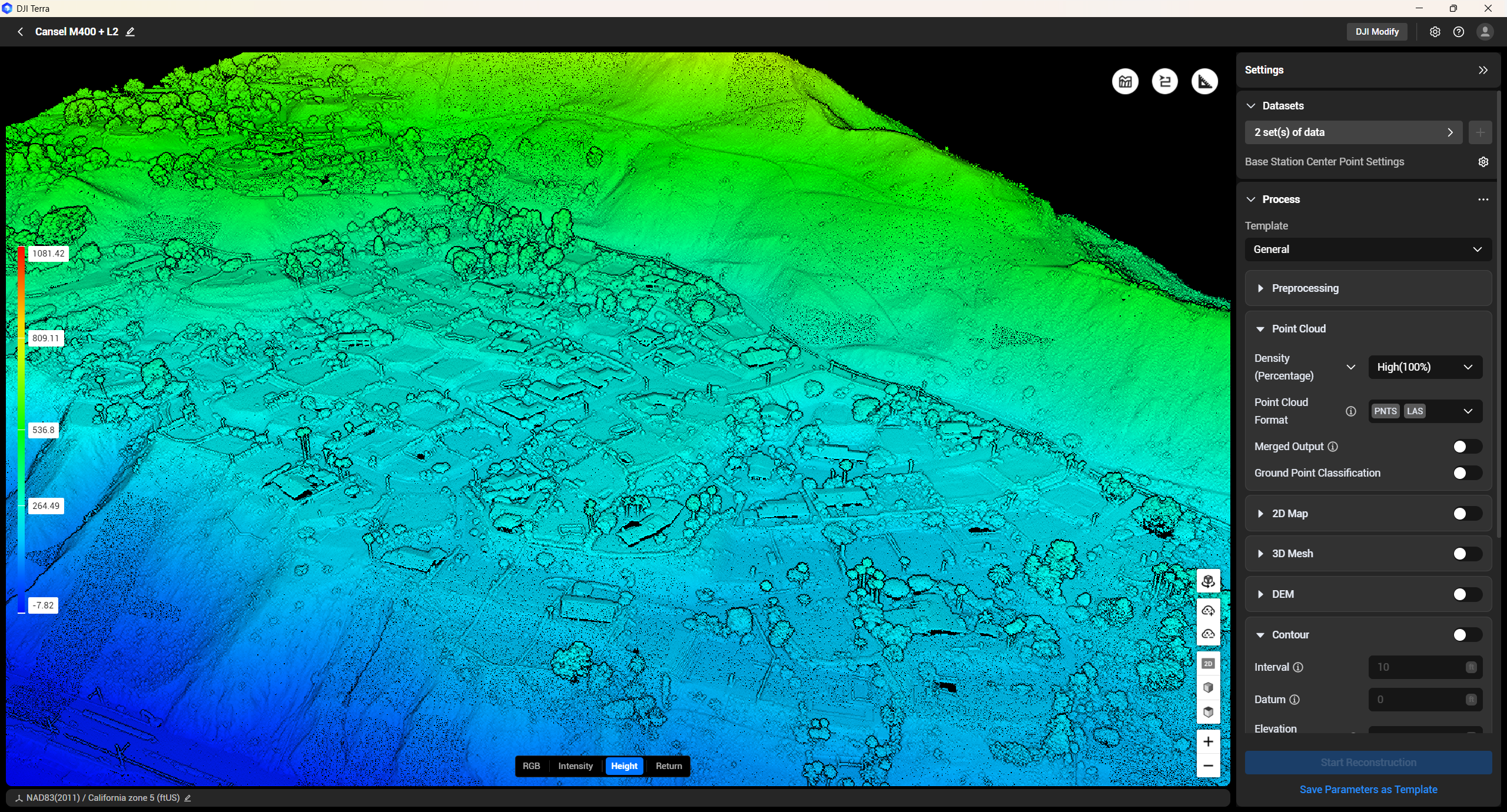 DJI Terra - M400 + L2 point-cloud processed