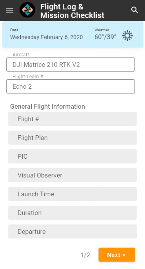 A screen capture from C2’s app, which tracks every single flight the firm carries out.