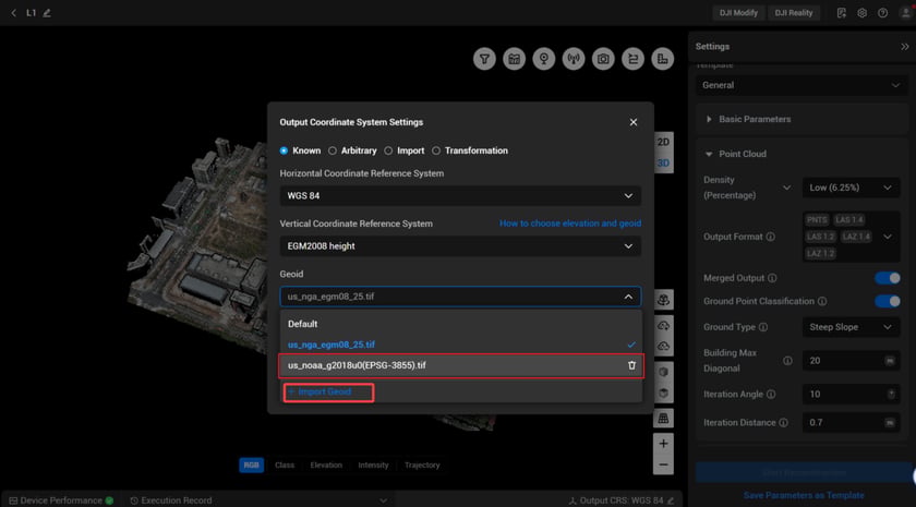 Supports importing local TIFF elevation files in GTG format