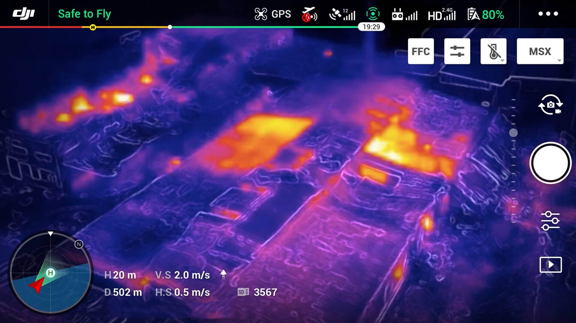 Mavic 2 Enterprise Dual’s thermal function visualized hot spots locations for responders