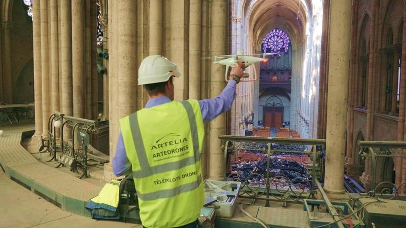 Drone at Notre Dame Cathedral