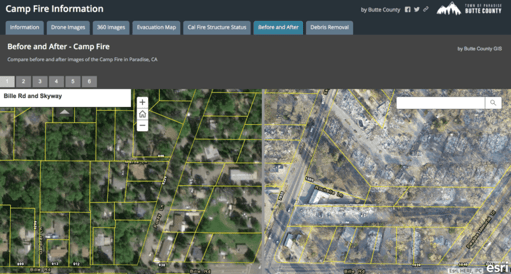 Butte County released a set of high-res maps including stitched drone images