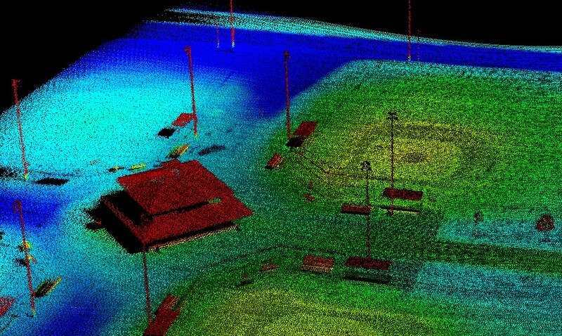 LiDAR point cloud of a park