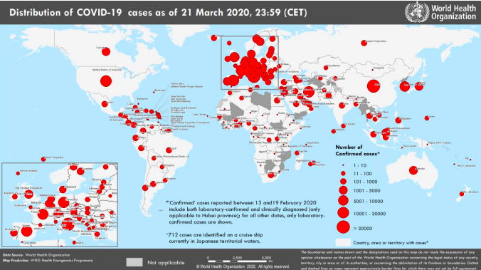 World Health Organization COVID-19 Map
