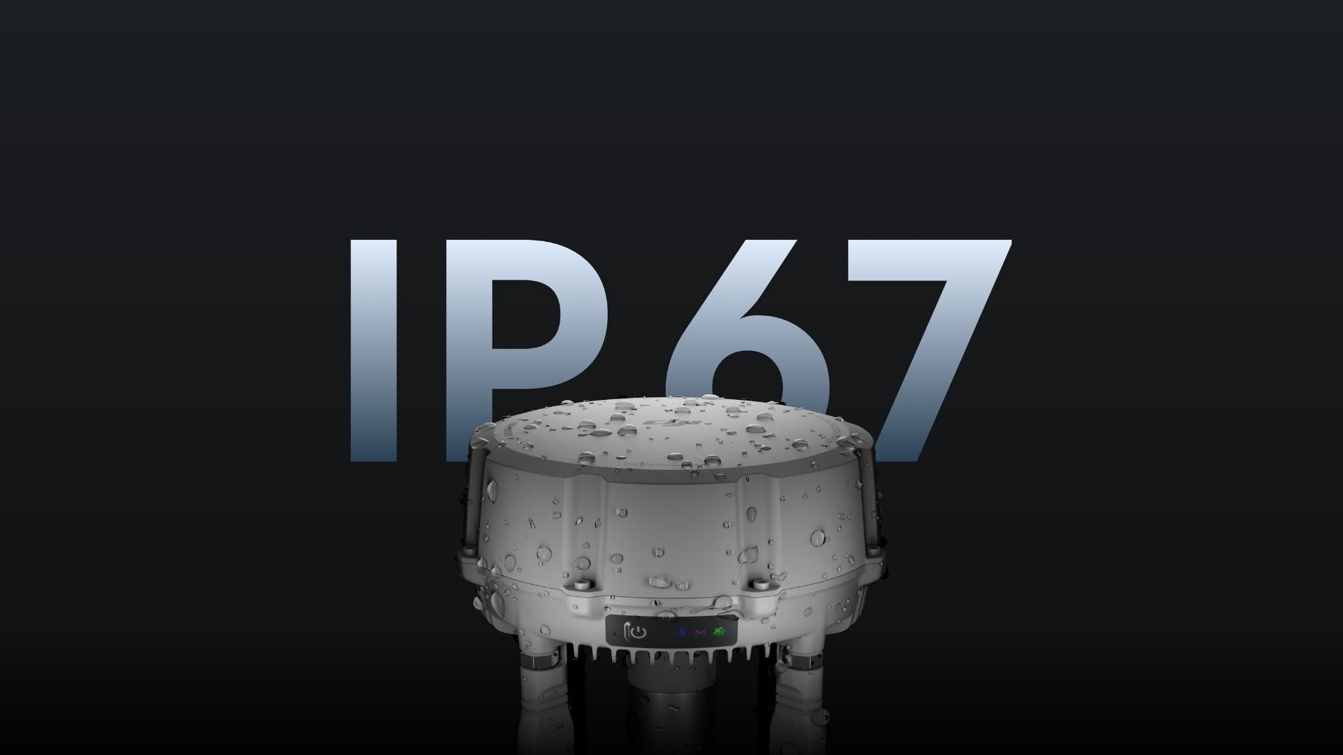 DJI O4 Ground Station covered with water droplets in an IP67 durability image
